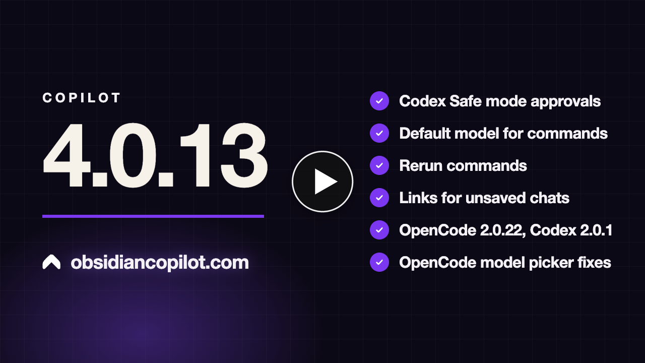 Demo video: Obsidian Copilot 4.0.13: Codex asks before it edits